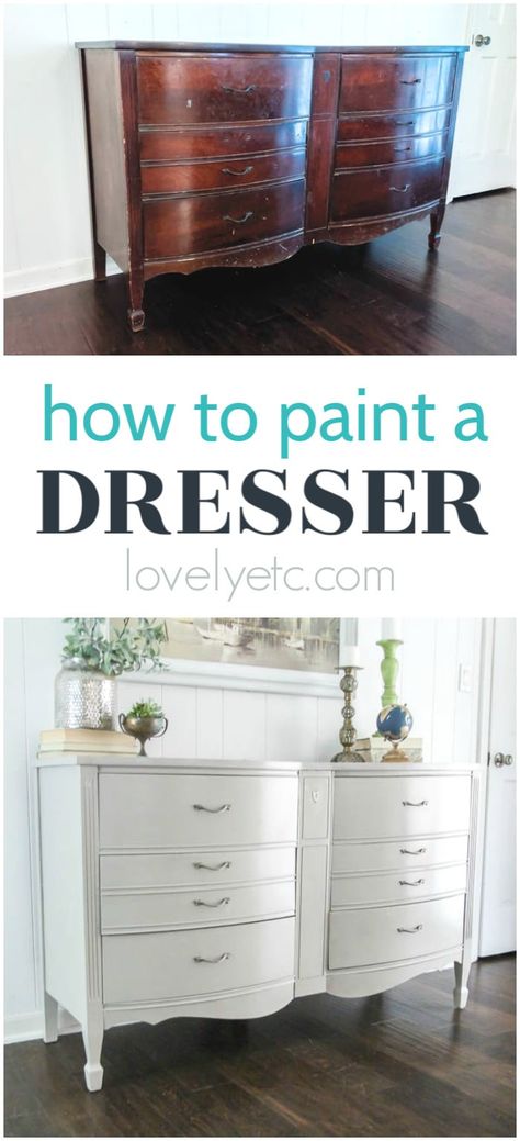 Paint Dresser Diy, Refinished Dresser Diy, Paint A Dresser, Dresser Refinish, Low Dresser, Bedroom Bliss, Learn How To Paint, Diy Dresser, Painted Dresser