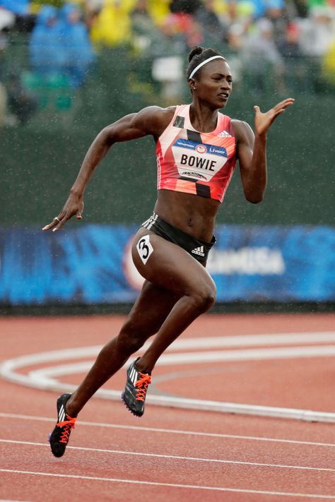 Tori Bowie 2016 U.S. Olympic Trials Tori Bowie, Olympic Runners, Running Pose, Heptathlon, Olympic Trials, Us Olympics, Shot Put, Olympic Athletes, Sports Photos