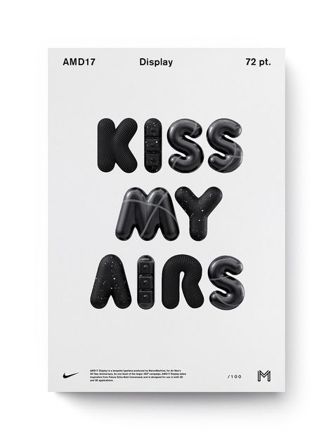 Air Max Day '17 on Behance Nike Advertising, Nike Posters, Nike Poster, Experimental Type, 3d Type, Sport Branding, Air Max Day, Type Inspiration, Sayings And Phrases