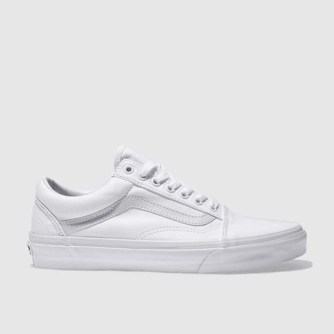 Take a trip back to Old Skool with your look, as Vans present us with their classic silhouette in a triple white colourway. Dressed in a durable fabric upper, faux-leather wave branding appears for a subtle contrast in texture. A sturdy sole completes. UPPER: Fabric,LINING: Fabric,OUTSOLE: Vulcanised rubber,OUTSOLE: Waffle treadcolour : White Product code : 3400511070 Wave Branding, Mens White Vans, Vans Old Skool White, Mens Footwear, Burgundy Shoes, Vans White, Nike Waffle, High Heel Boots Knee, White Vans