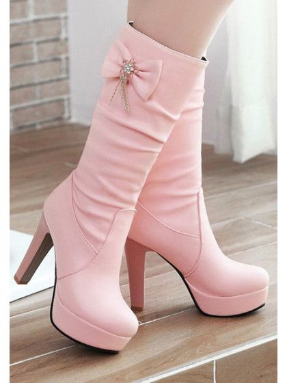 Black Long Boots, Long Black Boots, Bow High Heels, Bow Fashion, High Heeled Boots, Fashion Shoes Heels, Cute Shoes Heels, Kawaii Shoes, Fancy Shoes