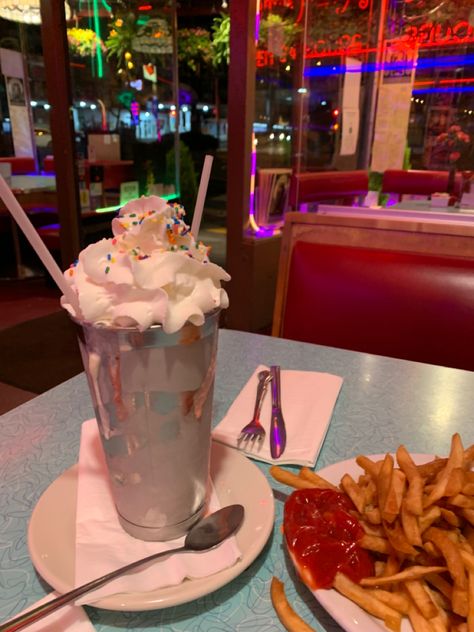 Milkshake and Fries after a night out Fries And Milkshake, Late Night, Diner, Night Out, Ice Cream, Film, 10 Things