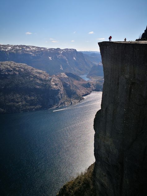 Preikestolen Norway. A dream of mine that has come true recently. Preikestolen Norway, Adventure Landscape, Top Travel Destinations, Exploring The World, Vacation Hotel, Travel Agent, Lonely Planet, Great Places, A Dream