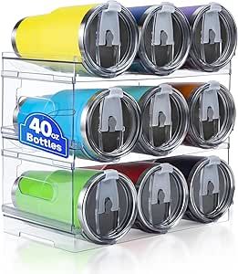 [Large Compartment] Water Bottle Organizer for Stanley 40 oz, 3 Pack Stackable Water Bottle Organizer, Clear Water Bottle Holder for Tumbler Travel Mug Cup, Kitchen Pantry Organization and Storage Water Bottle Organizer, Kitchen Pantry Organization, Bottle Organizer, Water Bottle Organization, Clear Water Bottle, Water Bottle Storage, Large Water Bottle, Compartment Organizer, Water Bottle Holder