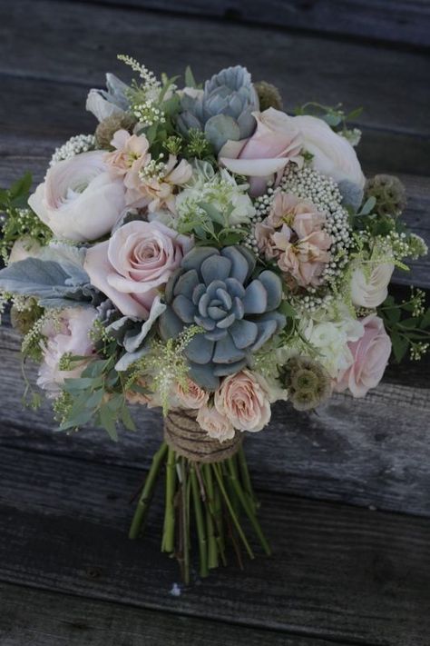 Succulent Bouquet Wedding, Wedding Flower Guide, Peony Bouquet Wedding, Blue Wedding Bouquet, Succulent Bouquet, Wedding Bouquets Pink, Rustic Wedding Bouquet, Rustic Wedding Flowers, Peony Wedding