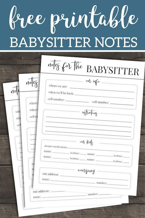 Free Printable Babysitter Notes Template. Babysitter checklist for parents to give to the babysitter. Good idea for when leaving baby with a sitter. #papertraildesign #babysitter #babysitterideas #datenight Babysitter Information Sheet Free, Babysitter Printable, Babysitter Checklist, Babysitter Notes, Babysitting Jobs, The Babysitter, Kids Bedtime, Fun Printables, Paper Trail