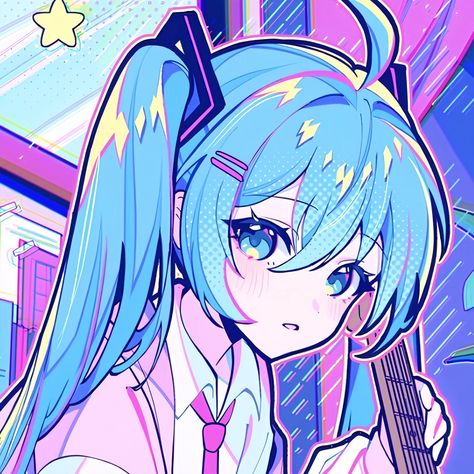 art by maegjuw on twt ! Anime Wallpapers Aesthetic, Miku Hatsune Chibi, Miku Hatsune Vocaloid, Charmmy Kitty, Vocaloid Characters, Pfp Anime, Gaming Wallpapers, Dessin Adorable, Icon Pfp