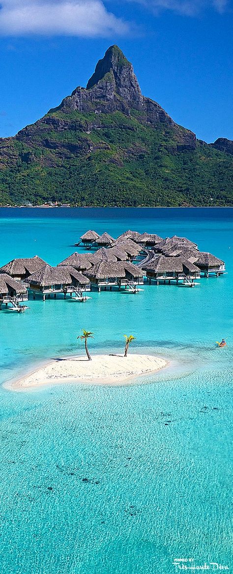 InterContinental Bora Bora Pinterest — Très Haute Diva Exotic Places, Alam Yang Indah, Vacation Places, Bora Bora, Holiday Destinations, Places Around The World, Tahiti, Vacation Destinations, Blue Water