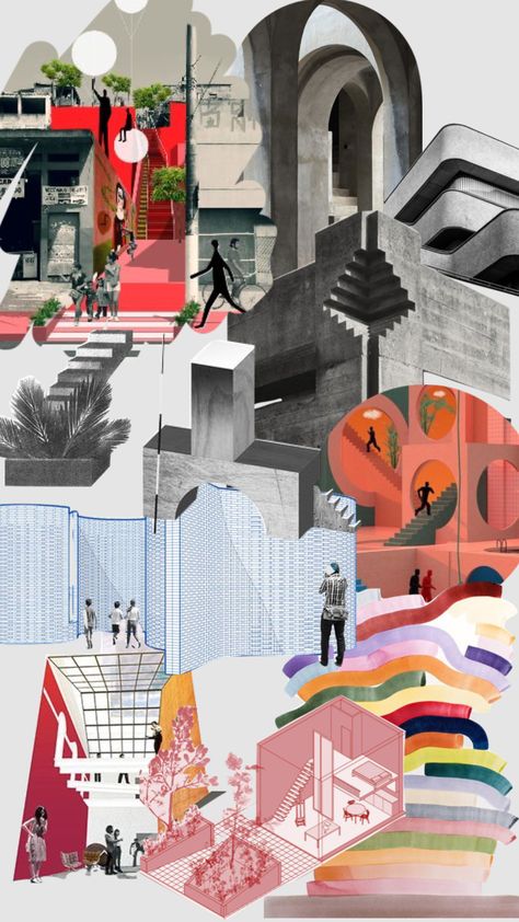 #architecture #montage Architecture Presentation Board Collage, Architectural Collage Ideas, Architecture Collage Art, Architectural Collage Concept, Urban Collage Architecture, Architecture Collage Concept Ideas, Collage Architecture Illustration, Photo Montage Architecture, Architecture Collage Abstract