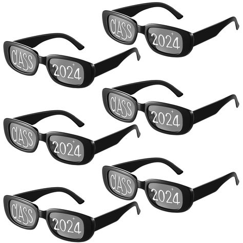 PRICES MAY VARY. Ample Quantity for Widespread Joy: be ready for instant fun with our pack of 6 graduation eyeglasses; Suitable for sharing with family, they make for an excellent addition to the 2024 graduation decorations, enriching the celebration with joy and laughter Quality Material for Enduring Performance: these 2024 graduation eyeglasses are constituting from quality PC materials; The lightweight and colorless design makes them suitable for long time wear without distortion or breakage, Senior Glasses Ideas, Senior Sunglasses, Class Of 2024 Aesthetic, Senior Glasses, Prom Sunglasses, Prom Glasses, Graduation Sunglasses, Sunglasses Decoration, 2024 Sunglasses