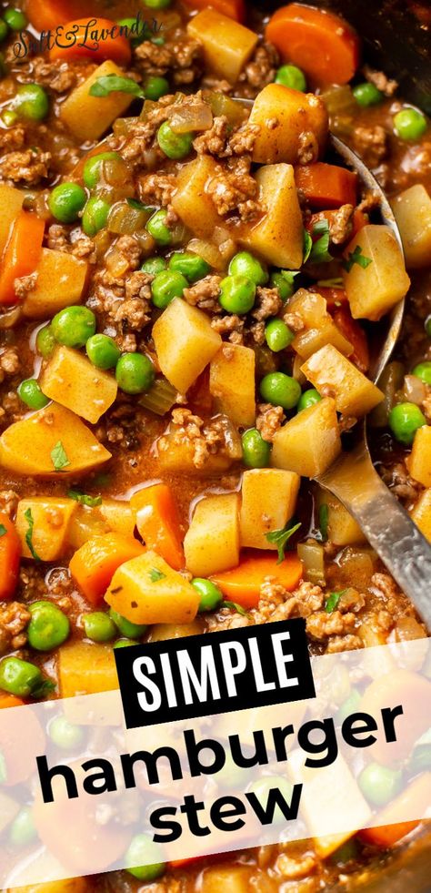 Essen, Ground Beef Stew Recipes, Stew Recipes Crockpot, Ground Beef Stews, Hamburger Stew, Easy Hamburger, Homemade Soup Recipe, Beef Casserole Recipes, Ground Beef Recipes For Dinner