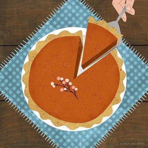 Pumpkin Pie Illustration, Pie Illustration, Holiday Retail, Pie Day, Illustration Cute, Delicious Pies, Pumpkin Pie, Pie