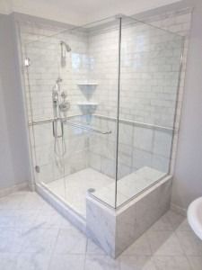 Bathtub Makeover, Shower With Bench, Affordable Bathroom Remodel, Shower Remodel Diy, Small Shower Remodel, Master Shower, Small Showers, Shower Seat, Bathroom Redesign