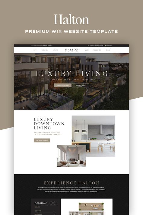 Luxury Wix Website Template for Real Estate Property, Construction, Developer Website Design Inspiration Real Estate, Modern Real Estate Website, Commercial Real Estate Website Design, Property Management Website Design, Home Design Website, Real Estate Developer Branding, Real Estate Template Design, Luxury Website Design Layout, Website Design Real Estate