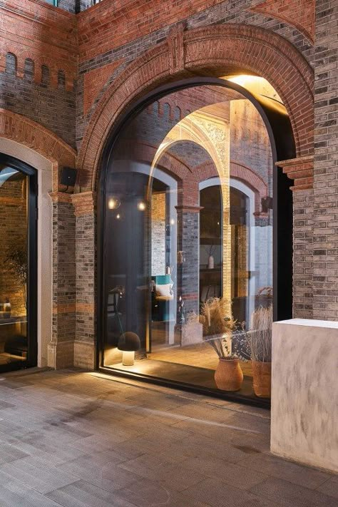 Brick Interior, Glass Structure, Restaurant Interior Design, Brickwork, Red Bricks, Cocktail Bar, San Sebastian, Restaurant Interior, Commercial Design