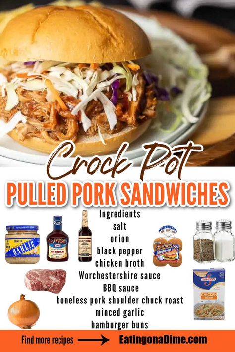 Pull Pork Crock Pot Recipes, Quick And Easy Pulled Pork Recipes, Slow Cooked Pulled Pork Crock Pots, Shredded Pork Sandwiches Crockpot, Quick Pulled Pork Crock Pot Recipes, How To Cook Pulled Pork In Crock Pot, Rock Pot Pulled Pork, Frozen Pulled Pork Crock Pot, Crockpot Pork Sandwiches