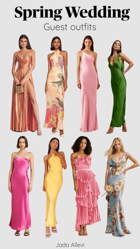 Wedding guest dresses Mediterranean Wedding Guest Dress, Island Formal Wedding Attire, Garden Wedding Guest Dress, Garden Wedding Guest, Hawaiian Wedding Themes, Semi Formal Wedding Attire, Black Tie Optional Wedding, Italy Wedding Guest Outfit, Garden Wedding Dress Guest