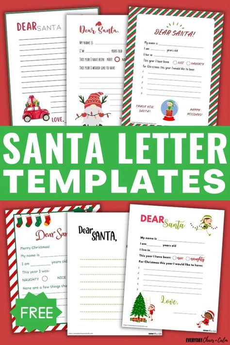 Template Letter To Santa, Kids Letter To Santa Printable, Santa Stamps Printable Free, Free Printable Letters To Santa, Christmas Letter Template Free Printable, Free Letter To Santa Printable, Free Santa Letter Printable, Letters To Santa Free Printable, Santa List Printable Free