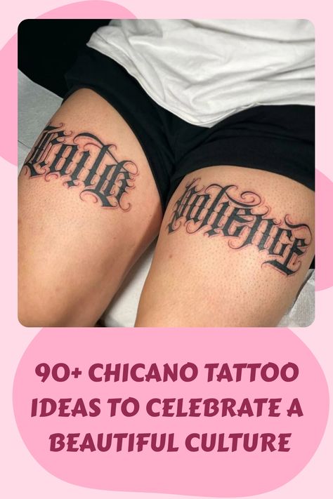 Explore over 90 Chicano tattoo ideas that pay homage to a beautiful culture #ChicanoTattoo #TattooInspiration #CultureCelebration Chicano Tattoos For Women, Mexican Culture Tattoo For Women, Hispanic Tattoos For Women, Chicana Tattoos For Women, Chola Tattoo Ideas, Chicano Tattoo Ideas, Latina Tattoo Ideas, Mexican Heritage Tattoos, Latina Tattoo