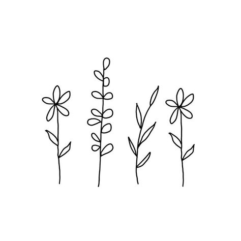 Small Tattoo Ideas Flower Simple, Tattoo Small Flower Minimalist, Cute Simple Floral Drawings, Flower Simple Line Art, Finger Tattoos Flower Simple, Flowers Drawing Simple Aesthetic, Small Dainty Flowers, Simple Cute Flower Tattoos, Small Cute Outline Tattoos