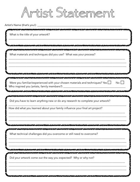 Artist Statement Worksheet, Shiplack Walls, Art Assessment, Art Analysis, Art Critique, Art Handouts, Gallery Opening, Art Criticism, Home Classroom