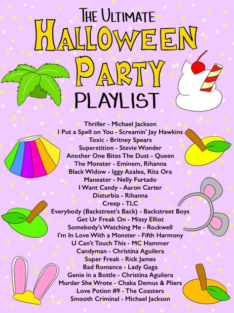 The Ultimate Halloween Party Playlist Halloween College Party Ideas, Halloween Party Work, Disco Halloween Party Ideas, Halfway To Halloween Party, Hosting A Halloween Party, Halloween Graduation Party, Halloween Party Inspiration, Halloween Party Activities For Teenagers, Monster Mash Costume