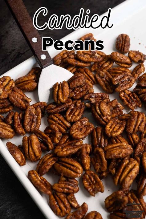 Candied Pecans Recipe Pie, Quick Candied Pecans, Baked Candied Pecans, Candied Pecans Easy Oven, Candied Pecans Stove Top, Candy Pecans Recipe Easy, Pecan Brittle Recipe Easy, Glazed Pecans Recipe, Baked Pecans