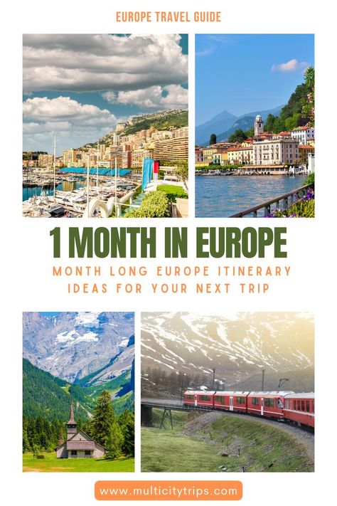 If you have a chance to plan a one month trip to Europe, you have a chance to explore a variety of places in depth. It might be overwhelming to decide where to go on your European adventure, so here are three itineraries that you can use as they are, or you can use them as a starting point for your own customized one-month Europe itinerary. #Europetravel #OnemonthinEurope #OnemonthEuropeitinerary Europe Itinerary Month, 1 Month Europe Itinerary, Euro Trip Itinerary, 1 Month In Europe, One Month In Europe, Month In Europe, Backpacking Through Europe, City Europe, Europe Trips