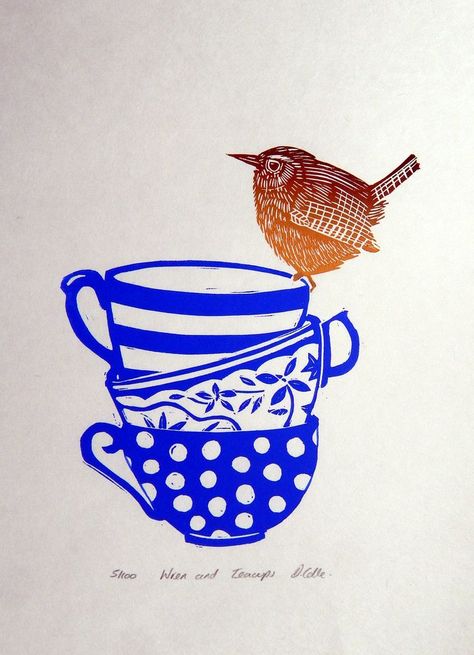 Jenny Wren,
Teacups
Lino print
Lino cut art Teacup Lino Print, Tea Cup Linocut, Jigsaw Lino Print, Lino Print Cards, Jenny Wren, Linocut Printmaking, Lino Art, Lino Prints, Hand Carved Stamps