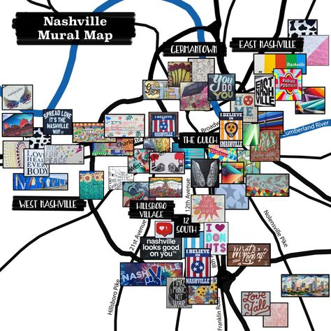 Nashville Map Illustration, Murals Nashville Tn, Nashville Murals Poses, Nashville Murals Map, Map Of Downtown Nashville, Nashville Landmarks, Nashville Wallpaper, Nashville Tennessee Map, Nashville 2023