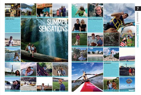 Summer Yearbook Spread, Yearbook Advisor, Yearbook Club, Yearbook Design Layout, Publication Inspiration, Yearbook Inspiration, Newspaper Design Layout, Photobook Ideas, Yearbook Spreads