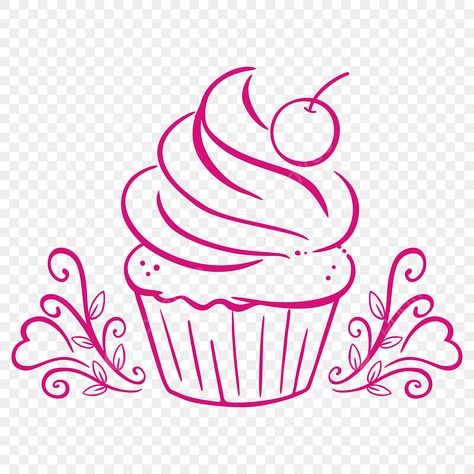 Cupcake Poster Design, Cake Png Image, Cupcake Logo Design, Cake Business Cards, Graphic Design Inspiration Poster, Cake Png, Cupcake Vector, Cupcake Logo, Logo Silhouette