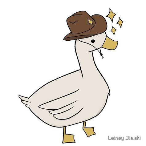 Patchwork, Goose With Cowboy Hat Tattoo, Animals With Hats Drawings, Goose With Knife Drawing, Cowboy Frog Drawing, Silly Goose Painting, Cowboy Drawing Easy, Silly Goose Drawing, Duck With Cowboy Hat