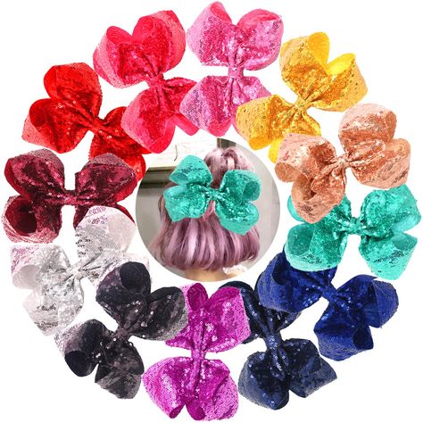 PRICES MAY VARY. Hair Bows Size:8 Inches (20cm);Attached with metal alligator clips which size is about 8cm. TOP quality with a reasonalble Price. Girls Bows Material:Sequins fabric and inner fabric glued together;it feel some hard but good shape;.and enviroment metal hair clip. The Top Quality big hair bows clips perfect for All aged female.pefect fit for Girls,Teens.you can add the big bow clips to your fashion headbands are available for almost all occasions;birthday party,bows party for girl Cheer Bows, Big Sequins, Princess Tiana Dress, Flower Hair Band, Big Hair Bows, Handmade Hair Bows, Metal Hair Clips, Sequin Bow, Alligator Clips