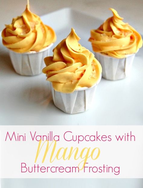 Easy Vanilla Cupcakes with Mango Buttercream #Mangover Mango Frosting, Mango Buttercream, Swirl Frosting, Mango Cupcakes, Easy Vanilla Cupcakes, Cake Cups, Increase Speed, Anna Olson, Fun Cupcake Recipes