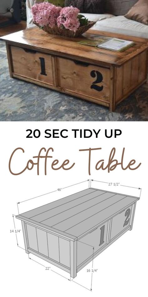 Diy Storage Coffee Table, White Coffee Table Living Room, Benches Diy, Shelves Plant, Country Coffee Table, Build A Coffee Table, Cheap Coffee Table, Shelves Decoration, Clever Coffee