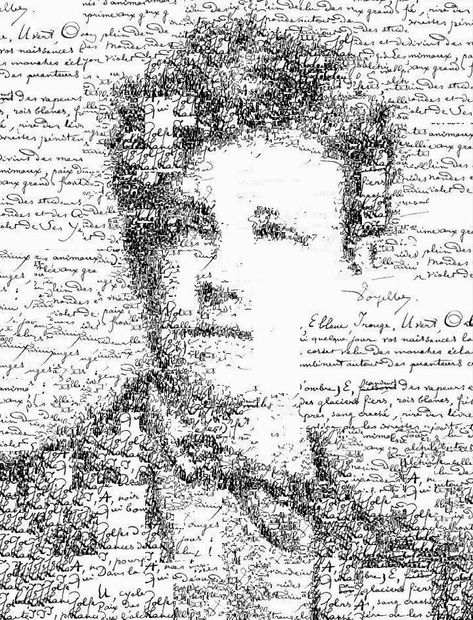 Arthur Rimbaud, Visual Poetry, Gcse Art, Text Art, 영감을 주는 캐릭터, A Drawing, Drawing People, Art Sketchbook, Portrait Art