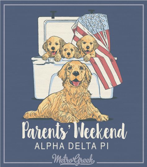 Parents Weekend Shirt | Alpha Delta Pi Shirts | Family Weekend Shirts | Golden Puppies | Metro Greek Family Weekend Sorority Shirts, Sorority Parents Weekend Shirts, Family Weekend Banner, Family Weekend Shirts, Parents Weekend Banner, Cricut Hoodies, Parents Weekend Sorority, Moms Weekend Shirts, Sorority Parents Weekend