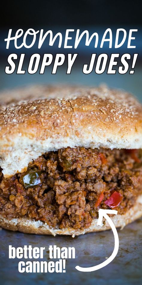 homemade sloppy joe sandwich on plate Homemade Sloppy Joes Recipe, Healthy Sloppy Joe Recipe, Chicken Gumbo Soup, Best Sloppy Joe Recipe, Healthy Sloppy Joes, Sloppy Joe Recipe Easy, Homemade Sloppy Joe Recipe, Sloppy Joe Recipe, Sloppy Joes Easy