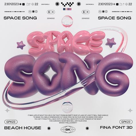 grafikonelu on Instagram: “Space Song_2501023 Assets used (link in bio) Fina font #posterunion #dopedesign #itsnicethat #merchdesign #theddod #photoshopartist…” 3d Tipografi, Space Song, Typography Photoshop, Tender Is The Night, Design Club, Graphic Shapes Design, 타이포그래피 포스터 디자인, 3d Typography, Image 3d