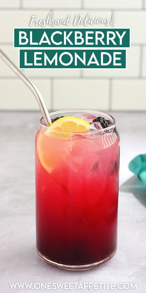 Blackberry Lemonade Recipe, Blackberry Lemonade, Red Drink, Resep Juice, Tea Drink Recipes, Drink Recipes Nonalcoholic, Iced Tea Recipes, Refreshing Drinks Recipes, Lemonade Drinks