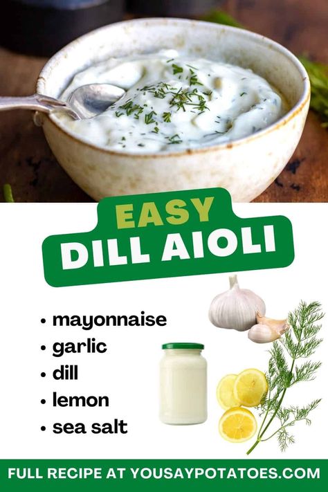 Dill Sauce For Sandwiches, Aoli Sauce For Chicken Sandwich, Dill Aioli Recipe, Sauce For Grilled Salmon, Aoili Recipe, Dill Aioli, Sandwiches Chicken, Sandwiches And Wraps, Homemade Aioli