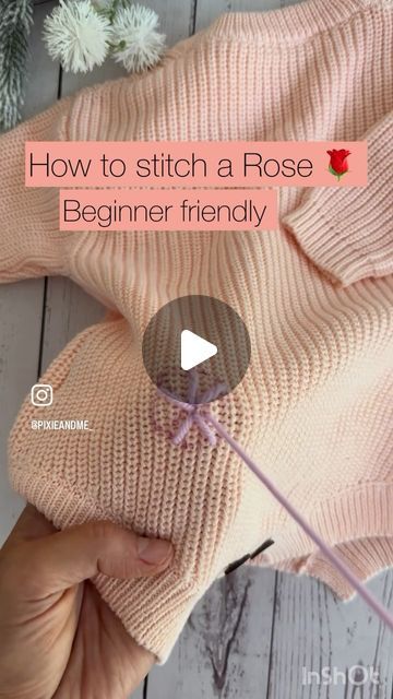 Couture, How To Embroider With Machine, Easy Name Embroidery For Beginners, Embroidery Captions For Instagram, Embroidered Rose Tutorial, How To Embroider A Rose, Hand Embroidered Sweatshirt Diy, How To Hand Embroidery On Clothes, Embroidery Name Designs