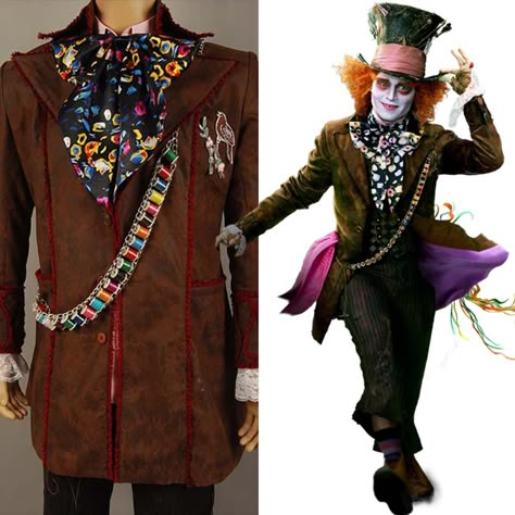 Alice In Wonderland Johnny Depp, Mad Hatter Jacket, Mad Hatter Outfit, Johnny Depp Mad Hatter, Mad Hatter Cosplay, Alice In Wonderland Costumes, Hatter Costume, Mad Hatter Costume, Alice Cosplay