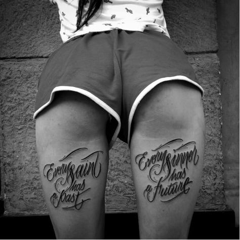 Back Of Leg Tattoos, Cowgirl Tattoos, Gangsta Tattoos, Forarm Tattoos, Lettering Tattoo, Leg Tattoos Women, Tattoo Lettering Fonts, Pretty Tattoos For Women, Dope Tattoos For Women