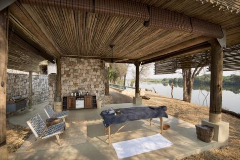 Cemcrete: River Lodge Captivates in the African Bushveld - SA Decor & Design Luxury Safari Lodge, Zambezi River, Large Curtains, River Lodge, Eco Lodge, Safari Lodge, Luxury Suite, River House, Floor Colors