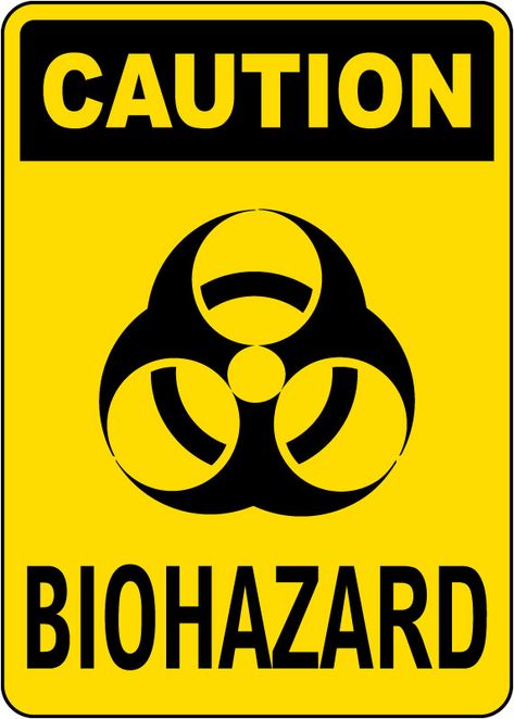 Help identify areas and objects where dangerous biohazard materials exist, or exposure may occur with a fluorescent Caution Biohazard Sign. Available in plastic, aluminum, and peel-and-stick vinyl. Hazard Sign Aesthetic, Hazard Aesthetic, Toxic Sign, Caution Design, Diaroma Ideas, Zombie Halloween Party, Biohazard Sign, Caution Signs, Teaching Adjectives