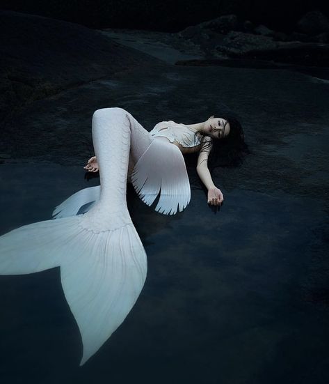 Artic Mermaid, Siren Mermaid Aesthetic, Albino Mermaid, Mermaid Photoshoot Ideas, Mermaid Editorial, Siren Core, Ocean Projects, Underwater Portrait, Mermaid Photography