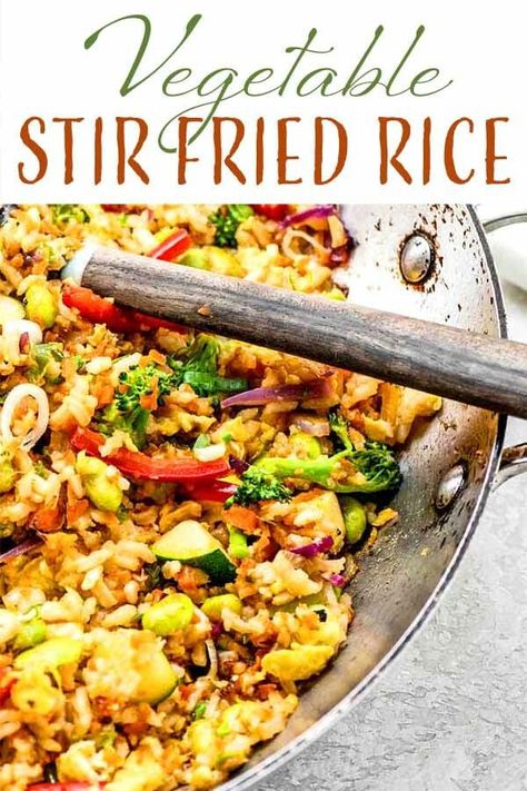 Vegetarian Stir Fry Rice, Rice And Veggie Stir Fry, Stir Fry Veggies And Rice, Vegetable Rice Stir Fry, Vegetable Fried Rice With Egg, Vegetable Stir Fry Rice, Stir Fried Rice Recipe, Wok Food, Stovetop Meals