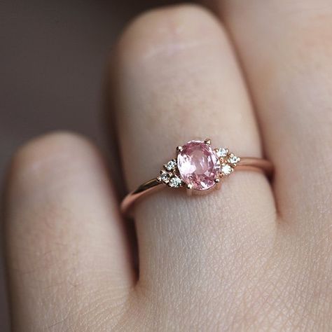 Simple and sparkly ceylon peach sapphire and diamond ring. Low setting is perfect for everyday wear.  #peach #pink #sapphirering #sapphire #sapphireengagementring #prettylittlething #ring #jewelry #instagram #jewelrydesigner #jewelrygram #instafashion #instajewelry #ringoftheday #ido #thering #ringsofinstagram #engagementring #rosegold #delicate #jewelrylover #festivalbrides #jewelryaddict Peach Sapphire Rings, Pink Sapphire Diamond Ring, Pink Engagement Ring, Pink Sapphire Ring Engagement, Diamond Sapphire Engagement Ring, Saphir Ring, Pink Diamond Ring, Peach Sapphire, Cute Engagement Rings